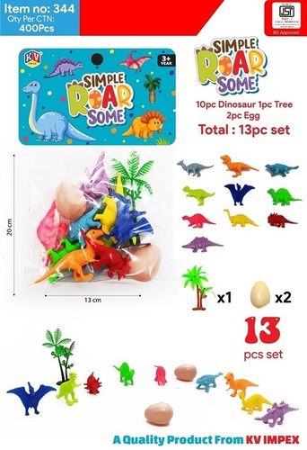 10 Pc Dinosaurs Rubber Toys