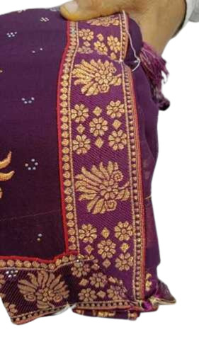 Saree Border Laces - Cotton Fabric, Customized Size, Golden Color | Fancy Embroidered Design, Light Weight, Washable, Designer Quality with Bead Decoration
