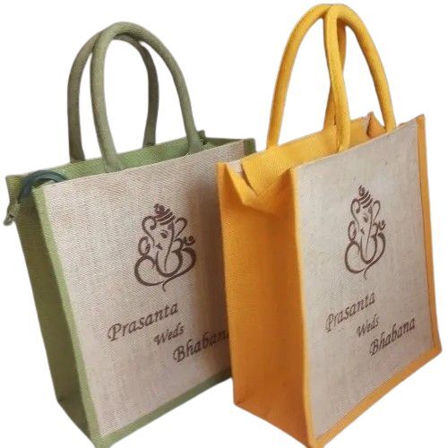 Designer Jute Bags - Color: Green Yellow