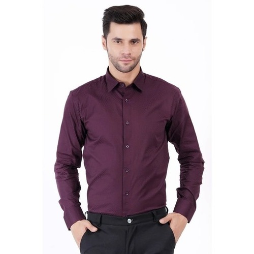 Mens Shirts - Cotton Size L-XXL Color Purple | Classic Collar Full Sleeves Anti-Wrinkle Breathable Machine Washable Quick Dry