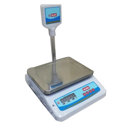 Vasaba Digital Weighing Scale - 290 mm x 240 mm Size, 30 Kg Capacity | LED Display, Rechargeable Battery, Accurate to 2/5 gm