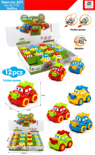 12 Pcs Friction Power Cute Little Car