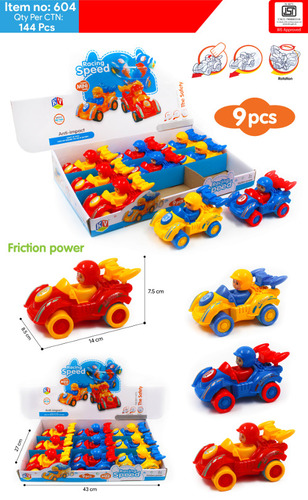 9 Pcs Friction Power Speed Racing Car