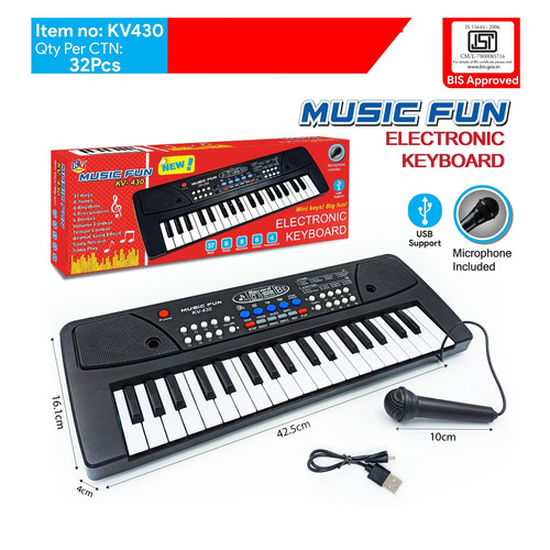 Music Fun Electronic Keyboard With Microphone Included