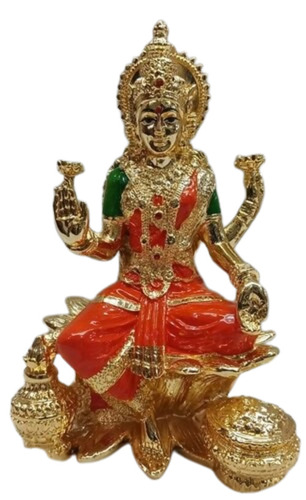 Brass Laxmi Statue - Finishing: Gold