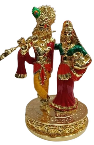 Gold Plated Radha Krishna Statue