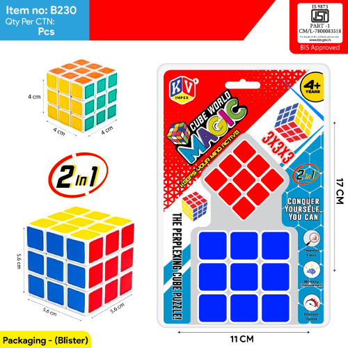 Magic Cube 3X3X3 2 In 1 Blister