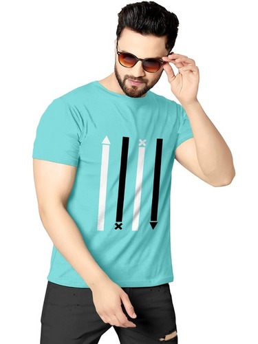 Mens O Neck T-Shirt - Color: Multicolor