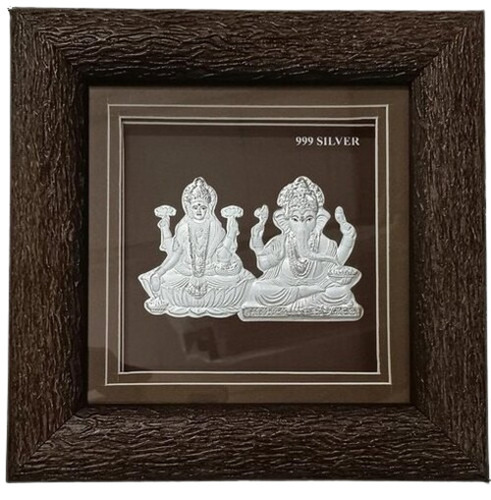 Silver Ganesh Laxmi Frame