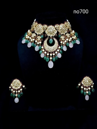 Light Weight Uncut Diamond Polki Choker Set