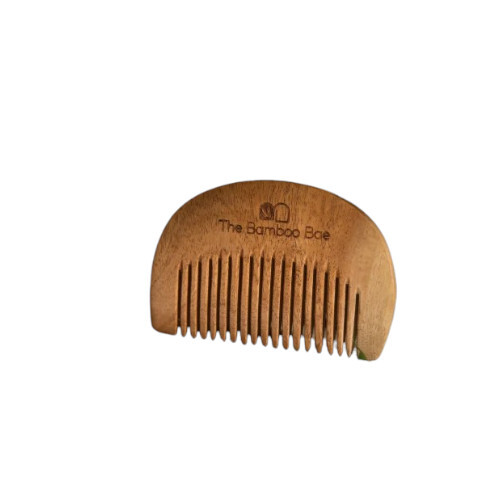 Wooden Beard Comb - Neem Wood, 9 Inches Long , Brown Color with Sleek Design and Natural Finish for Comfortable Grooming