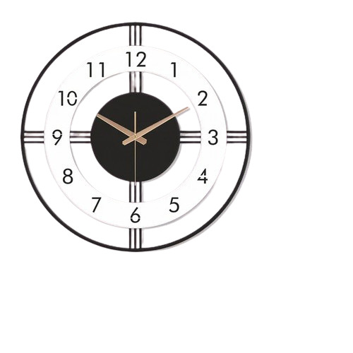 Wall Clock - Metal, Customized Size, Round Shape | White & Black, Heavy Duty, 1 Year Warranty, Quartz Movement