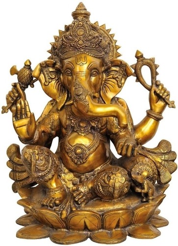 Brass Ganesh Statue - Weight: 100 Grams (G)