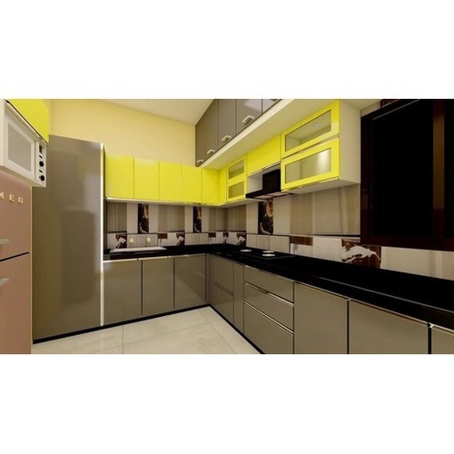 Modern Modular Kitchen - Color: Yello