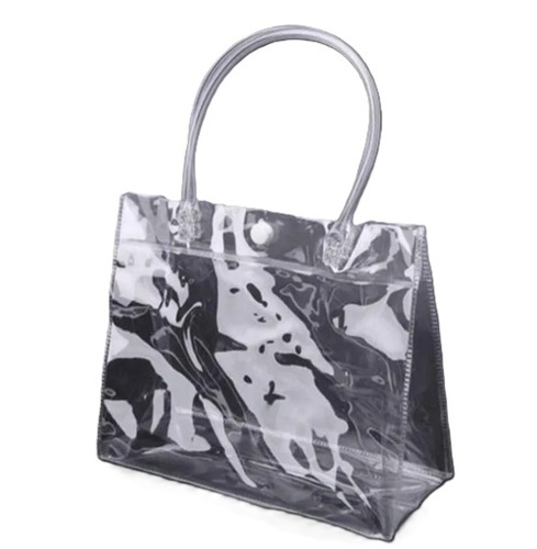 Pvc Bag - 2 Kg, Transparent PVC with Aqueous Coating | Recyclable, Flexiloop Handle, Zipper Closure, Plain Pattern 100% Virgin Quality