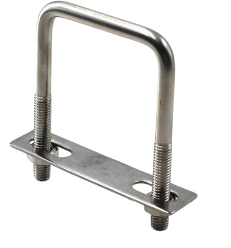 Square U Bolt - Industrial Grade Customized Size | Durable Fine Finished Silver Color Round Head Galvanized Surface Heat Treated