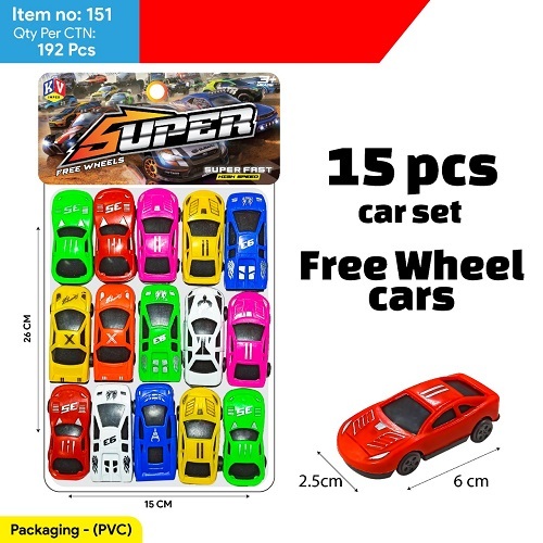 151 15 PCS Free Wheel Car Set