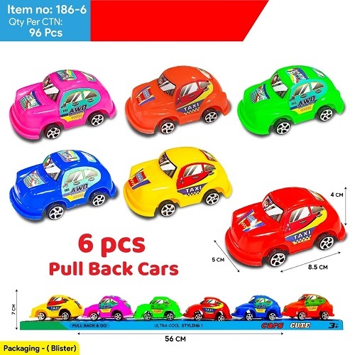 186-6 6 PCS Pull Back Car set