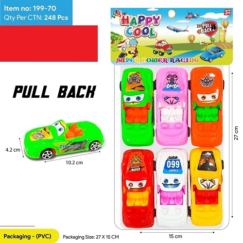 199-70 6 Pcs Pull Back Car Set