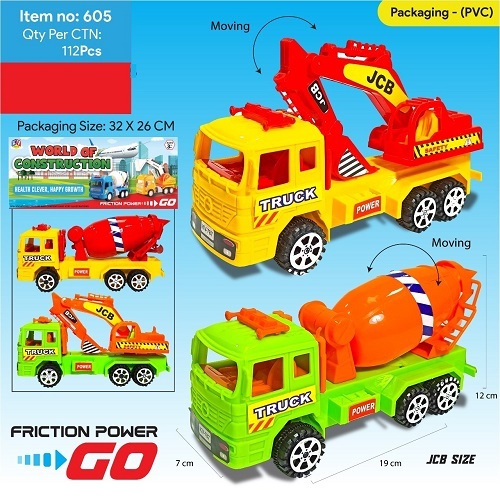 605 Friction Power Construction Toy Set - Set of 2