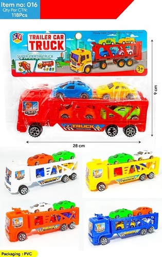 Trailer Car Truck - 4 Pc Car and 1 Trailer Available In 5 Colors