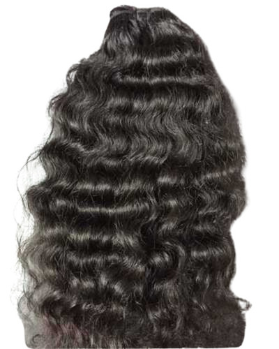 Curly Hair - Non Remy Indian Hair, Customized Size, Black Color | Curly Design, Washable Feature, 1-Year Warranty for Women and Girls