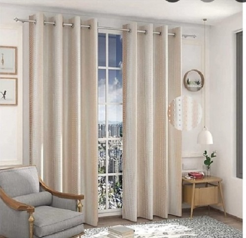 Polyester Curtains - Custom Size, Ivory White | Shrink-Resistant, Easy to Clean, Attractive Design for Home and Office