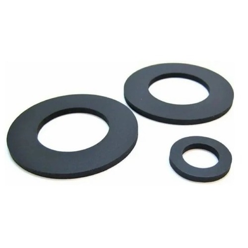 Black Rubber Gasket - Plain Pattern, Standard Size, Lightweight and Easily Portable, Rigid Material for Industrial Applications, Higher Strength