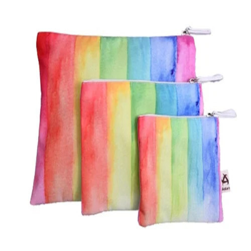 Polyester Printed Astara Multicolor Pouch - Cotton Material, Customized Size, Custom Color Options | Regular and Casual Use, Machine Washable