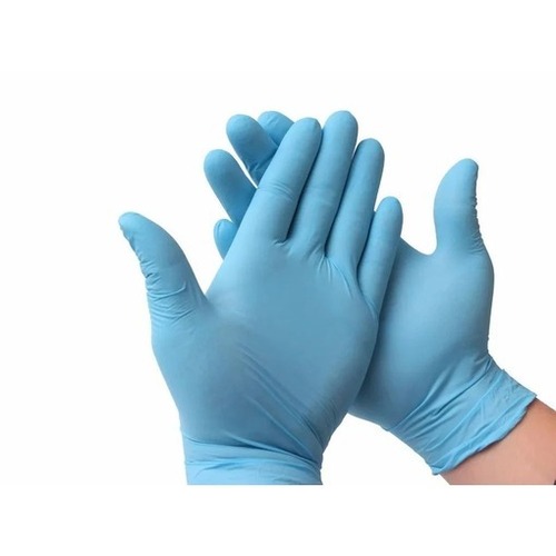 Medical Latex Gloves - Rubber Material, Standard Grip Size, Sky Blue Color | Disposable, Breathable, Slip Resistant, Full Finger Design