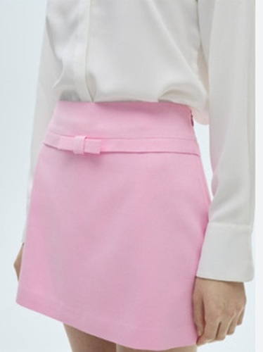 A-Line Chiffon Short Skirt - Pink Plain Pattern | Casual Wear for All Sizes, Spring Season, Easy Care