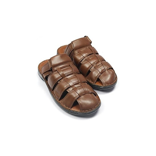 Mens Leather Sandals - Outsole Material: Pu