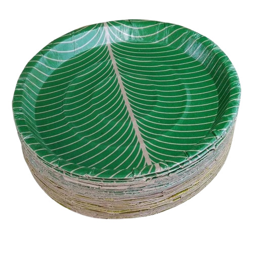 Disposable Paper Plate - Paper, Customized Size, Green | Durable, Plain Design, Fine Finished, New Condition, Very Good Shape