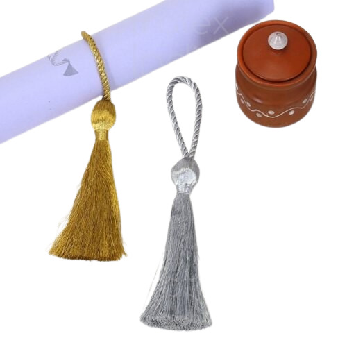  Matalic Yarn Tassel Napkin Ring