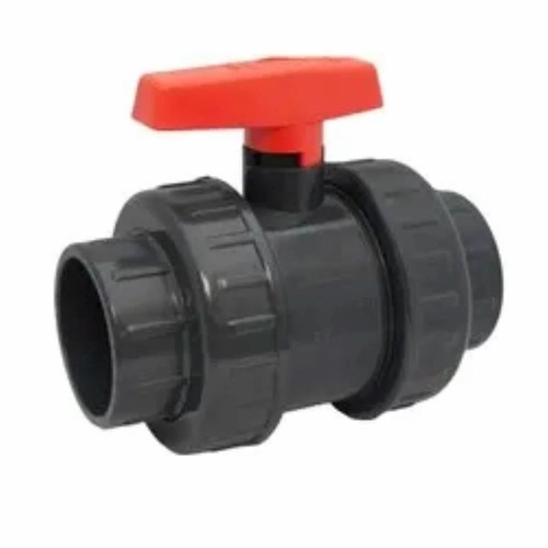 Plumbing Ball Valve - Plastic Standard Size | Leak Resistant Easy to Install Glossy Finish Black & Red Color