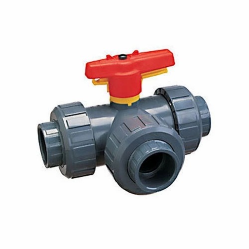 Union Ball Valve - Galvanized Plastic, Standard Size, Oval Shape, Black & Red Finish | Higher Leak Resistance, Easy to Install for Plumbing Applications