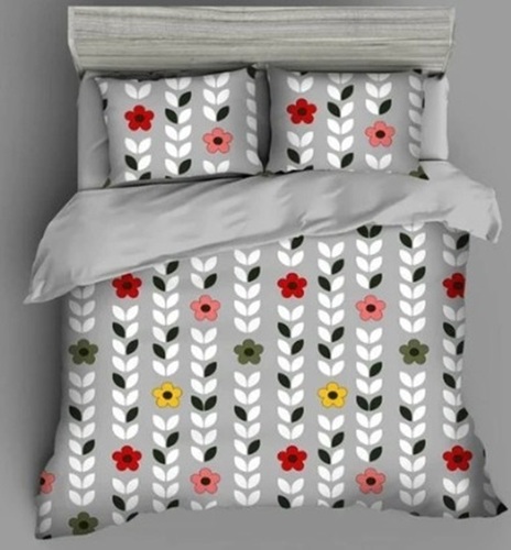 Bed Sheet - 100% Cotton, King Size, Multi-Color, Printed Pattern, 2 Pillow Covers, 180 Thread Count, Washable, High Bulk Yarn, Patchwork Technics