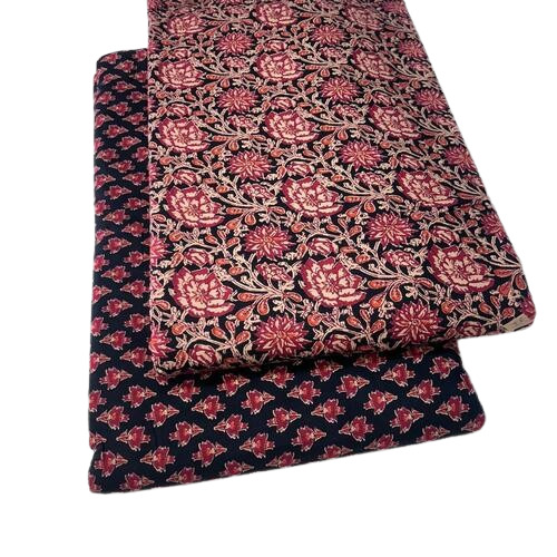 Cotton Cambric Printed Fabric - 60 Meter Length, Blue Color, Anti-Aging, Knitted Style