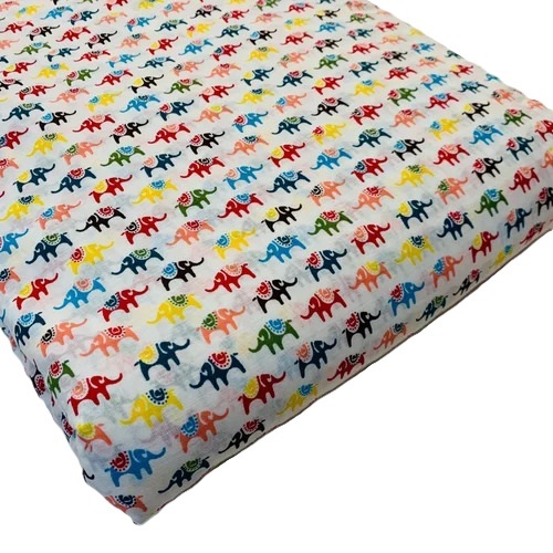 Elephant Printed Cotton Fabric - Color: All