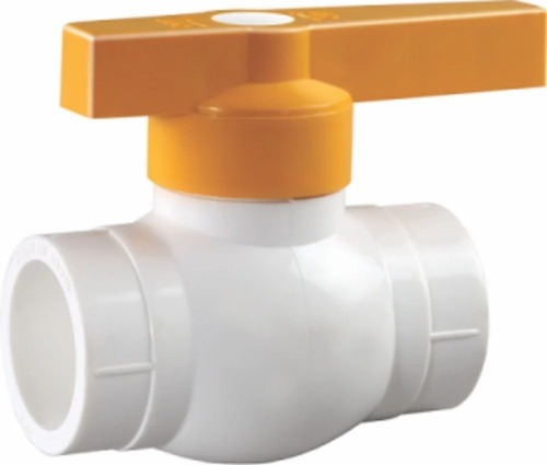 Plastic Ball Valves - Superior Quality, Higher Strength, Crack & Leak Resistance, Easy to Install, Medium Pressure for Plumbing Applications, Glossy Finish in White & Yellow