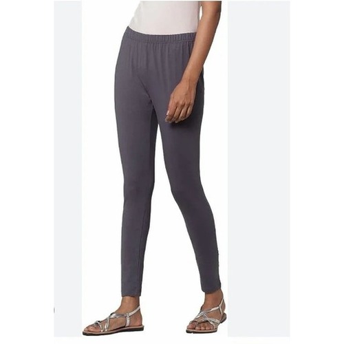 Women Leggings - Gray | Slim Fit, Mid Waist, Ankle Length, 4-Way Stretch with Elastic Band, Anti-Wrinkle, Breathable, Quick Dry, Washable, Beaded Design