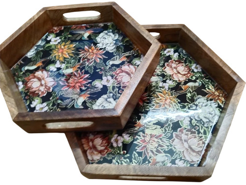 Wooden Tray Set