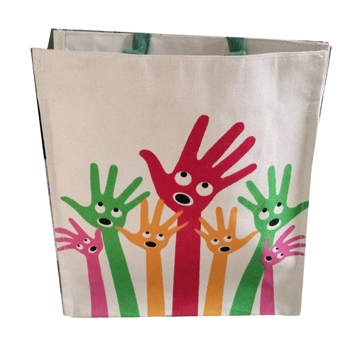 Hand Print Jute Bag