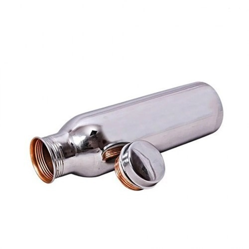 Steel Coated Copper Bottle - Durable Metal, Leakproof Design | Ideal for Industrial Beverage Use, Features Heat Transfer Logo