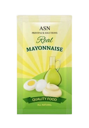 Mayonnaise Packaging Pouch - Plastic Material Printed Multi Color Design | Versatile Packaging Solution for Enhanced Visual Appeal