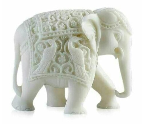 White Marble Elephant Statue - Color: As Demand