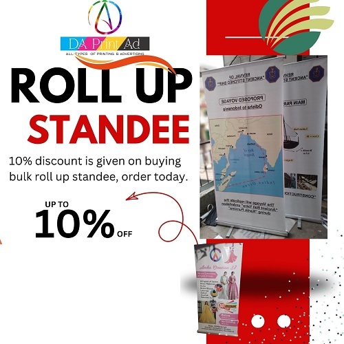 Customize And Print Roll Up Standee Banners - Plastic Material, Customized Size , Portable Lightweight Structure with Vibrant Full-Color Printing