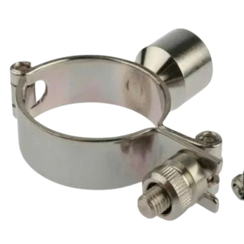 Stainless Steel Pipe Holding Clamp - Color: Silver
