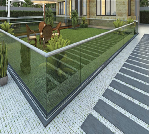 Transparent Glass Railing - Color: Clear