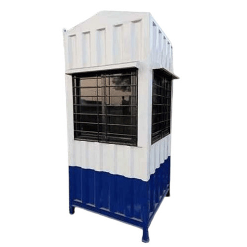 Security Cabins - Steel Modular Floor Installation Blue and White | Washable Portable Heavy-Duty Water and Corrosion Resistant